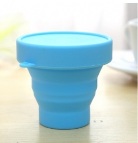 Candy color portable travel silicone folding cup outdoor sports retractable cup