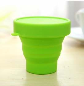 Candy color portable travel silicone folding cup outdoor sports retractable cup