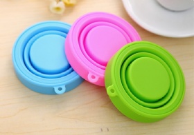 Candy color portable travel silicone folding cup outdoor sports retractable cup