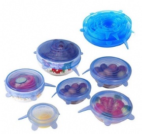 6 pcs set silicone dish pot cover