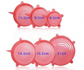 6 pcs set silicone dish pot cover